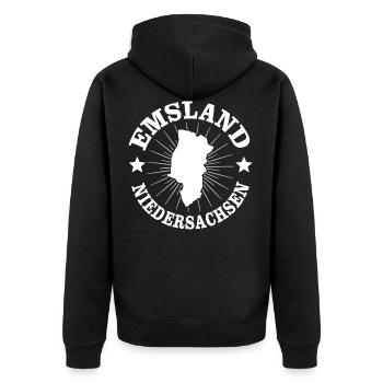 Emsland Lower Saxony Emsland gift - Unisex Premium Organic Zip Hoodie - black - Back - Nico (187cm)