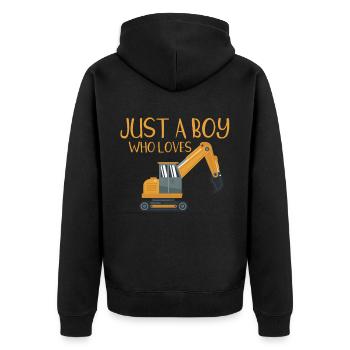 Excavatrice drôle juste un garçon construisant le jouet rc - Veste à capuche bio Premium Unisexe - noir - Dos - Nico (187cm)