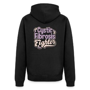 Cadeau de combattant de la fibrose kystique - Veste à capuche bio Premium Unisexe - noir - Dos - Nico (187cm)