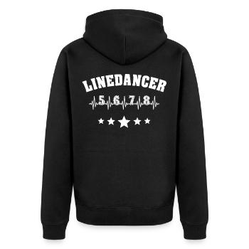 Linedancer Line dance Linedancing EKG - Unisex Premium Bio Zip Hoodie - Schwarz - Hinten - Nico (187cm)