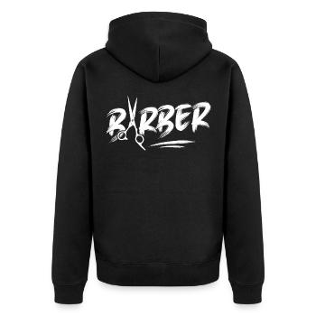 Barber Salon salon de coiffure symbole - Veste à capuche bio Premium Unisexe - noir - Dos - Nico (187cm)