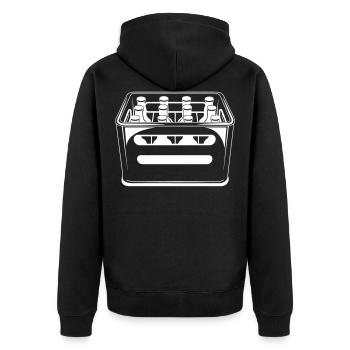 beer crate beer bottle symbol crate of beer - Unisex Premium Organic Zip Hoodie - black - Back - Nico (187cm)