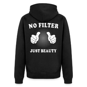 Pas de filtre photos de beauté - Veste à capuche bio Premium Unisexe - noir - Dos - Nico (187cm)
