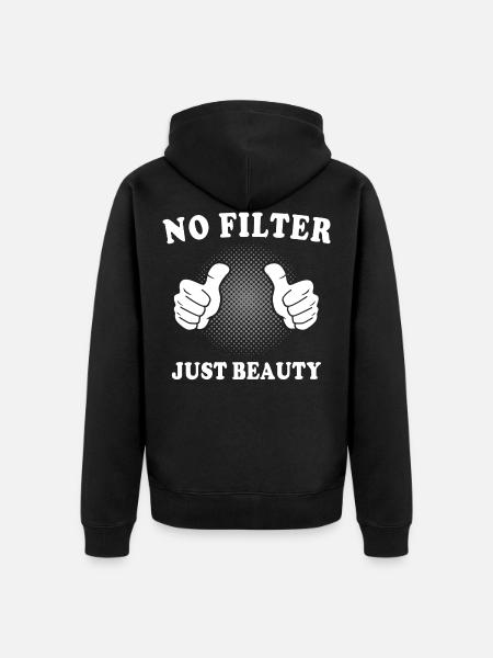 No filter beauty photos - Unisex Premium Organic Zip Hoodie - black