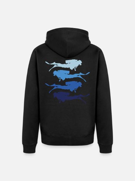 diver silhouette - Unisex Premium Organic Zip Hoodie - black