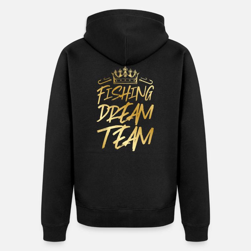 Pêche Dream Team Pêche - Veste à capuche bio Premium Unisexe - noir