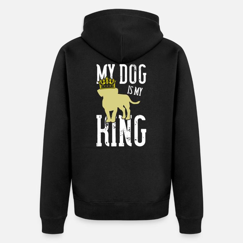 Mon chien roi disant - Veste à capuche bio Premium Unisexe - noir