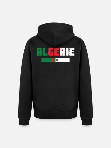 Algeria - Unisex Premium Organic Zip Hoodie - black
