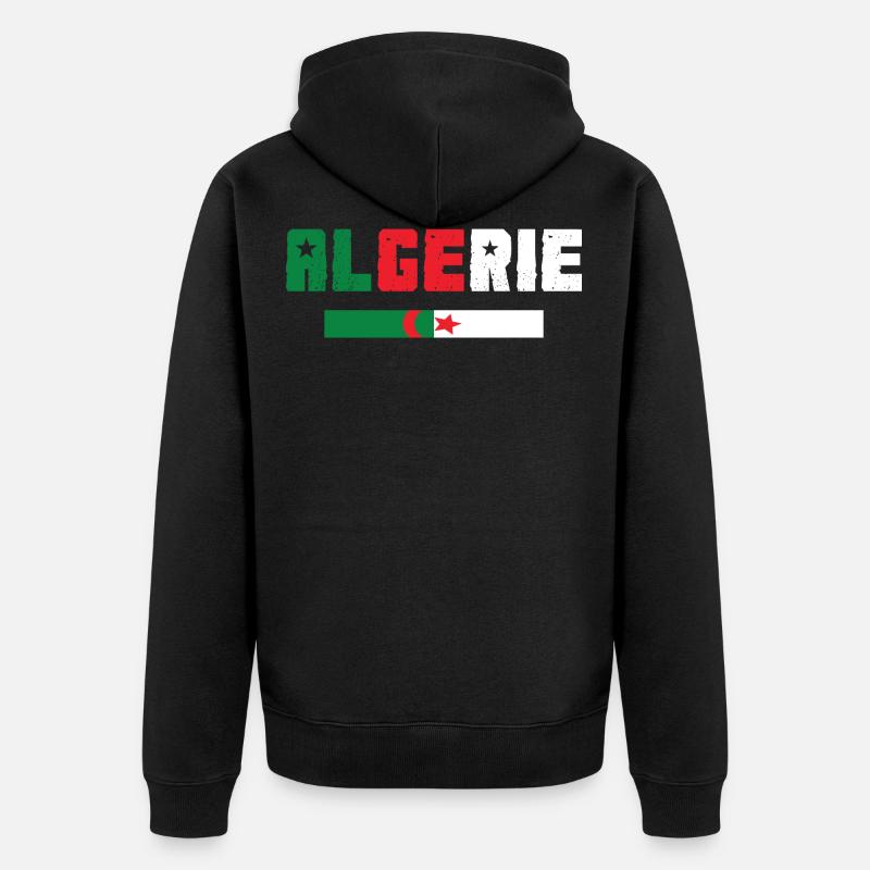Algerien - Unisex Premium Bio Zip Hoodie - Schwarz