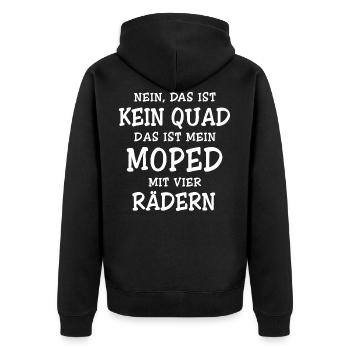 Quad Quadfahrer Quadbike Sprüche Moped - Unisex Premium Bio Zip Hoodie - Schwarz - Hinten - Nico (187cm)