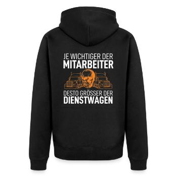 Lkw-Fahrer - Unisex Premium Bio Zip Hoodie - Schwarz - Hinten - Nico (187cm)