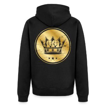 Symbole royal de la couronne d'or - Veste à capuche bio Premium Unisexe - noir - Dos - Nico (187cm)