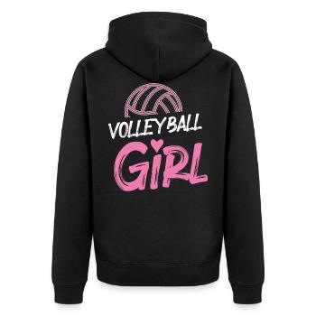 Club de coeur de filles de volleyball - Veste à capuche bio Premium Unisexe - noir - Dos - Nico (187cm)