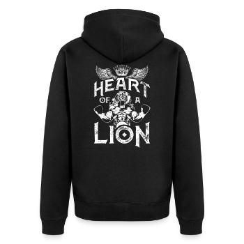 Boxe lion coeur arts martiaux mma - Veste à capuche bio Premium Unisexe - noir - Dos - Nico (187cm)
