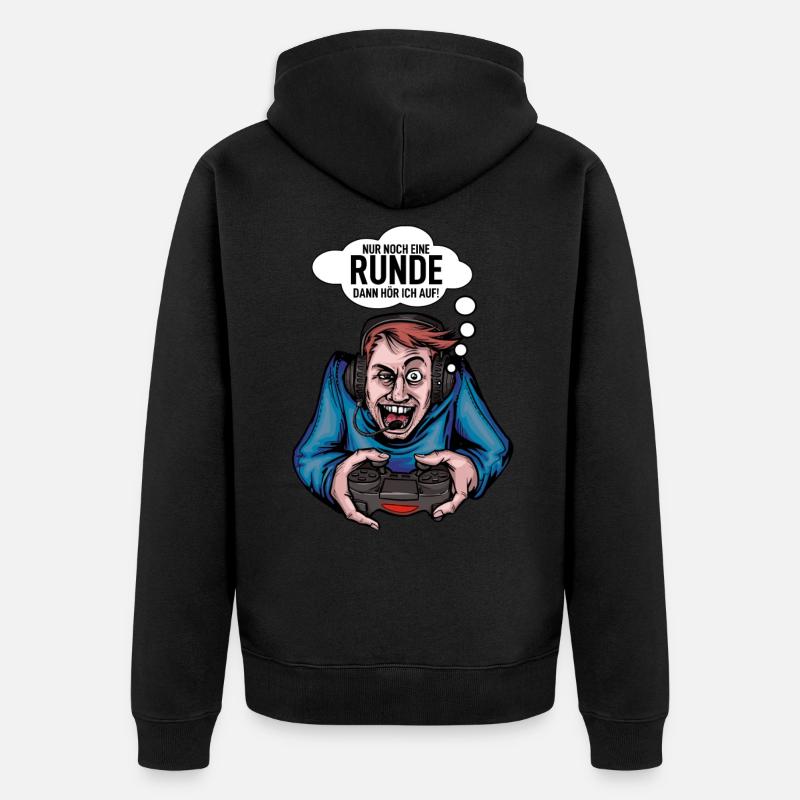 Zocken - Unisex Premium Bio Zip Hoodie - Schwarz