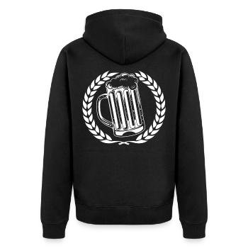 Bier Symbol Bierglas Kranz - Unisex Premium Bio Zip Hoodie - Schwarz - Hinten - Nico (187cm)