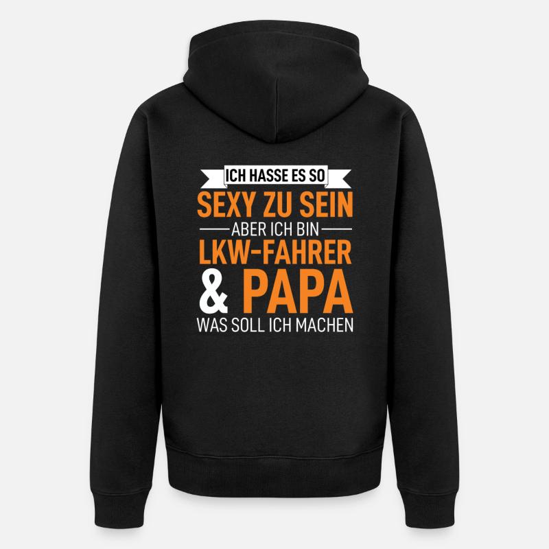 Camionneur & papa - Veste à capuche bio Premium Unisexe - noir