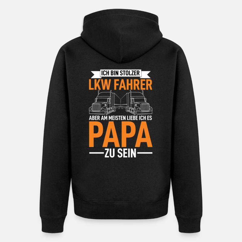 Camionneur & papa - Veste à capuche bio Premium Unisexe - noir