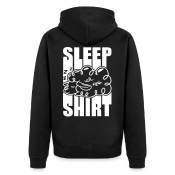 Sleep Shirt Sleeping Sheep Sweet Gift Idea - Unisex Premium Organic Zip Hoodie - black - Back - Nico (187cm)