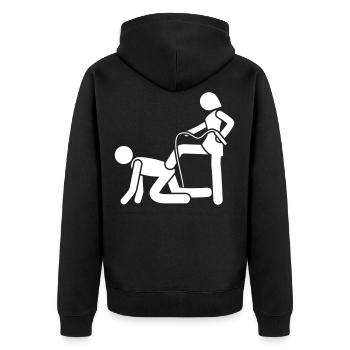 Couples mariés Mariage fouettard - Veste à capuche bio Premium Unisexe - noir - Dos - Nico (187cm)