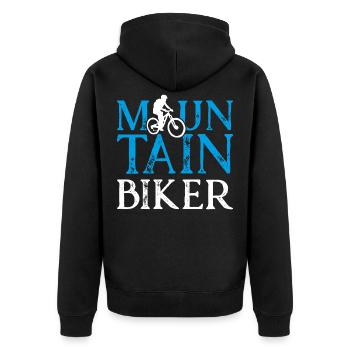 Mountain bikers - Unisex Premium Organic Zip Hoodie - black - Back - Nico (187cm)