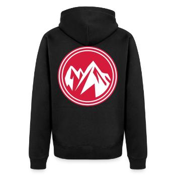 Montagnes nature Icon montagnes - Veste à capuche bio Premium Unisexe - noir - Dos - Nico (187cm)