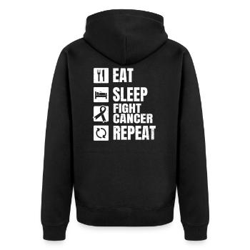 Prostate Cancer Eat Sleep Repeat Gift - Unisex Premium Organic Zip Hoodie - black - Back - Nico (187cm)