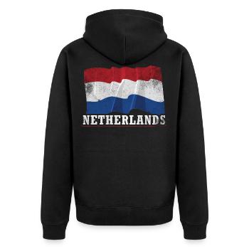 Pays-Bas Pavillon - Veste à capuche bio Premium Unisexe - noir - Dos - Nico (187cm)