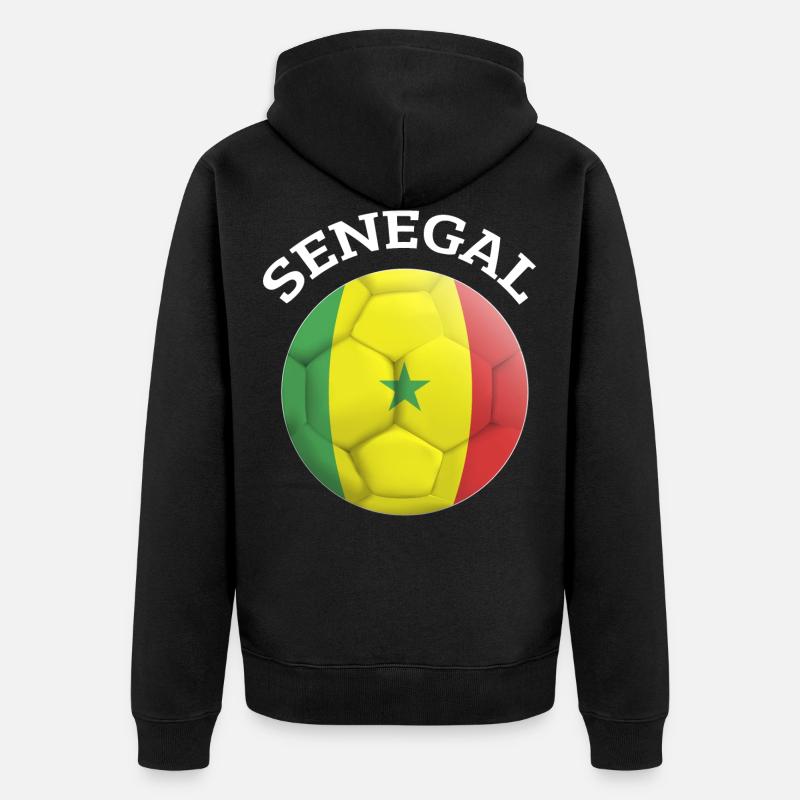 Senegal Afrika Geschenkidee - Unisex Premium Bio Zip Hoodie - Schwarz