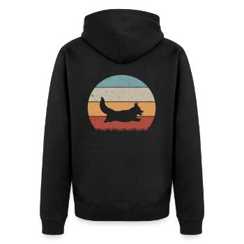 Corgi Pembrokeshire watchdog dogs corgis dog - Unisex Premium Organic Zip Hoodie - black - Back - Nico (187cm)