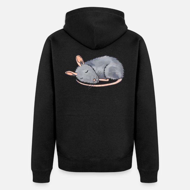 Souris endormie - Veste à capuche bio Premium Unisexe - noir