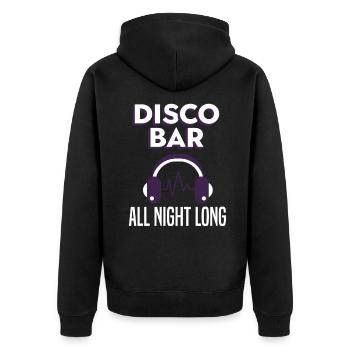 Disco Bar All Night Long Festival Soirée Danse - Veste à capuche bio Premium Unisexe - noir - Dos - Nico (187cm)