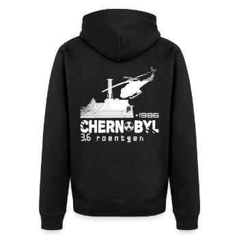 TCHERNOBYL TShirt 1986 3.6 Roentgen Soviet URSS - Veste à capuche bio Premium Unisexe - noir - Dos - Nico (187cm)