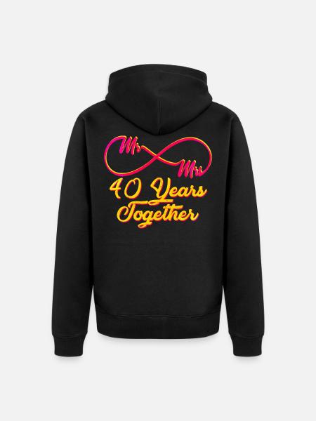 40th Wedding Anniversary - Unisex Premium Organic Zip Hoodie - black