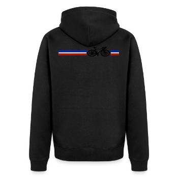Vélo de vélo de course retro design - Veste à capuche bio Premium Unisexe - noir - Dos - Nico (187cm)