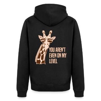 Drôle girafe animaux amoureux Safari plus haut - Veste à capuche bio Premium Unisexe - noir - Dos - Nico (187cm)