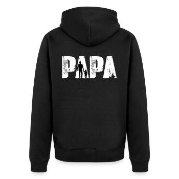 Fête des pères - Veste à capuche bio Premium Unisexe - noir - Dos - Nico (187cm)