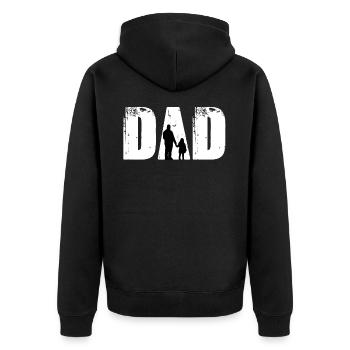 Vatertag - Unisex Premium Bio Zip Hoodie - Schwarz - Hinten - Nico (187cm)