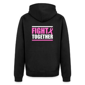 Breast Cancer Awareness Fight Together - Unisex Premium Organic Zip Hoodie - black - Back - Nico (187cm)