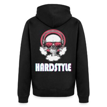 Hardstyle music tête de mort avec lunettes de soleil - Veste à capuche bio Premium Unisexe - noir - Dos - Nico (187cm)