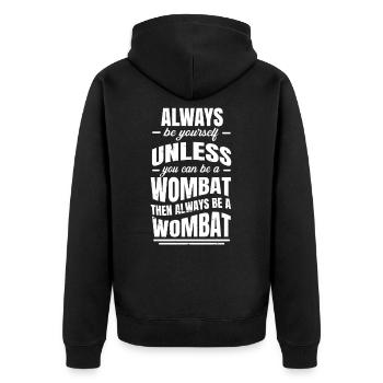 Wombat Australie Proies De Wombats - Veste à capuche bio Premium Unisexe - noir - Dos - Nico (187cm)