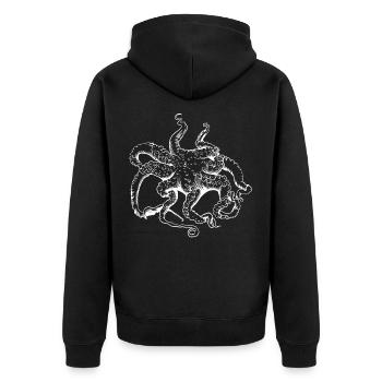 Octopus Squid Tentacle Ocean Ocean - Unisex Premium Organic Zip Hoodie - black - Back - Nico (187cm)