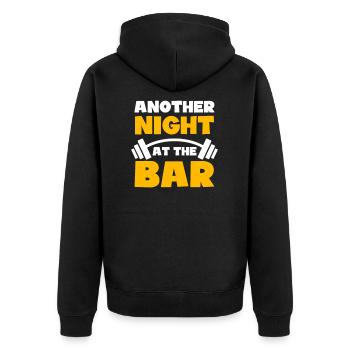 Bodybuilder une autre nuit au bar - Veste à capuche bio Premium Unisexe - noir - Dos - Nico (187cm)