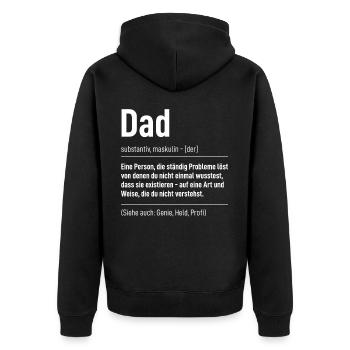 Vatertag - Unisex Premium Bio Zip Hoodie - Schwarz - Hinten - Nico (187cm)