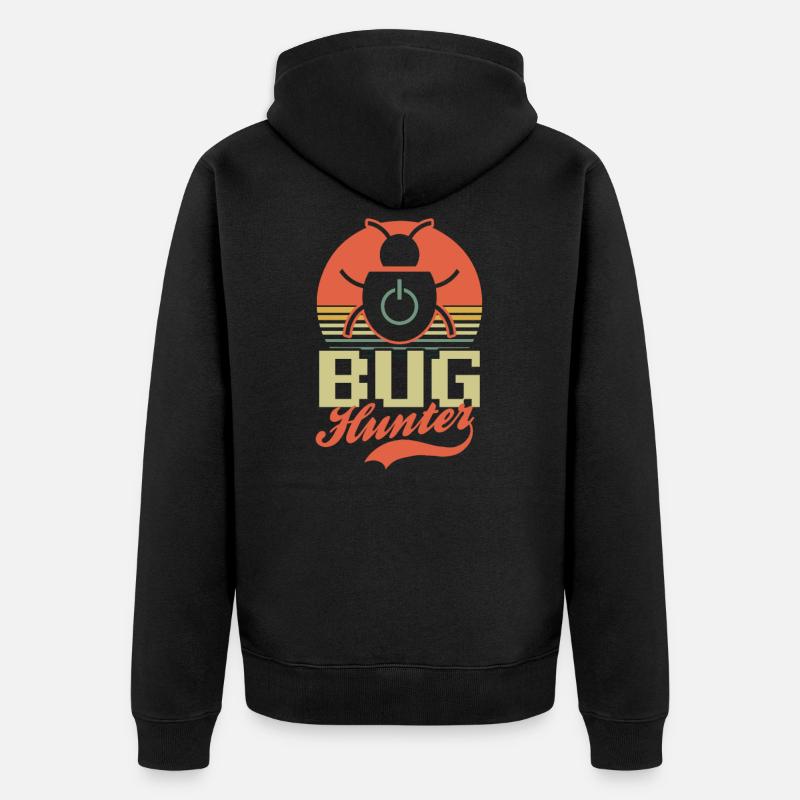 Computer Programmierung Bug Hunter - Unisex Premium Bio Zip Hoodie - Schwarz