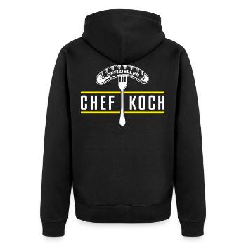 Chefkoch Wurst - Unisex Premium Bio Zip Hoodie - Schwarz - Hinten - Nico (187cm)