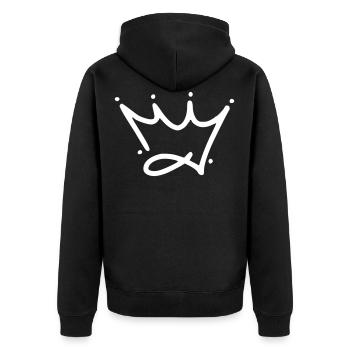 Emoji crown crowns sketch white - Unisex Premium Organic Zip Hoodie - black - Back - Nico (187cm)