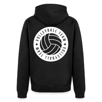 volleyball team - Unisex Premium Bio Zip Hoodie - Schwarz - Hinten - Nico (187cm)