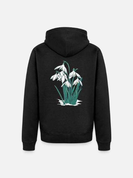 Snowdrop - Unisex Premium Organic Zip Hoodie - black