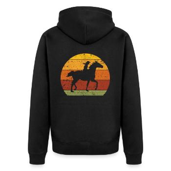 Must ride - Unisex Premium Organic Zip Hoodie - black - Back - Nico (187cm)